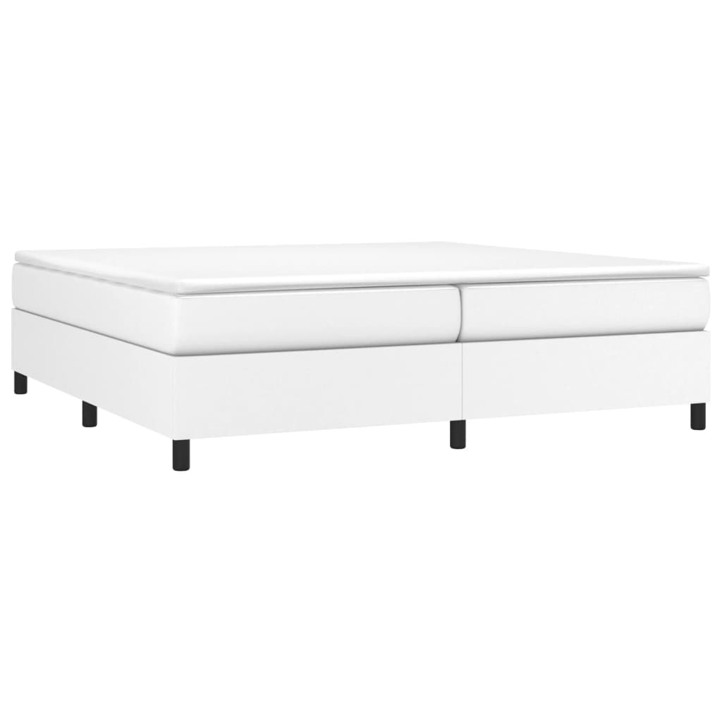 Boxspring sengeramme 200x200 cm kunstlæder hvid