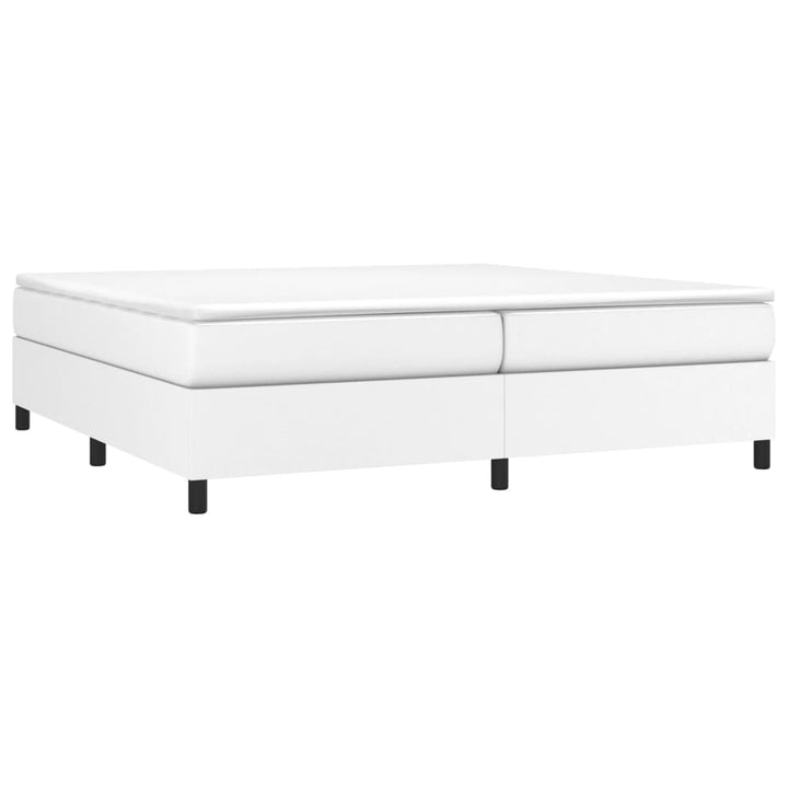 Boxspring sengeramme 200x200 cm kunstlæder hvid