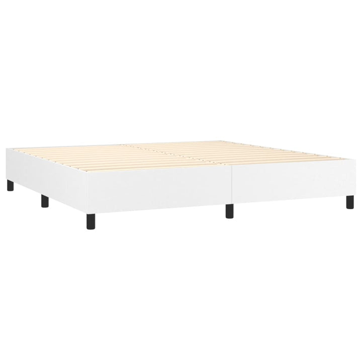 Boxspring sengeramme 200x200 cm kunstlæder hvid