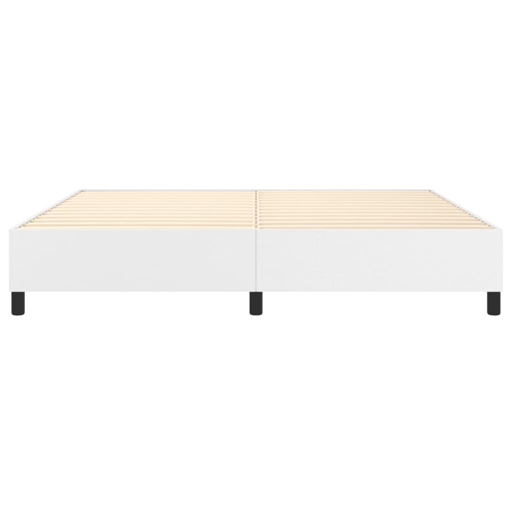 Boxspring sengeramme 200x200 cm kunstlæder hvid