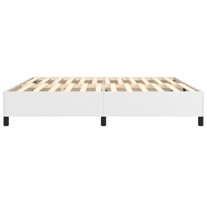 Boxspring sengeramme 200x200 cm kunstlæder hvid