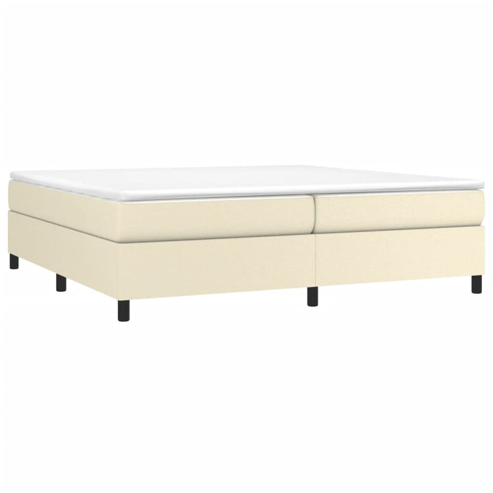 Boxspring sengeramme 200x200 cm kunstlæder cremefarvet