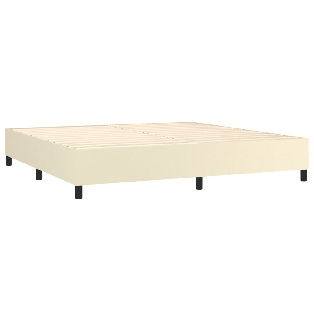 Boxspring sengeramme 200x200 cm kunstlæder cremefarvet