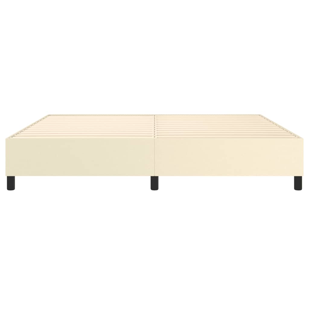 Boxspring sengeramme 200x200 cm kunstlæder cremefarvet