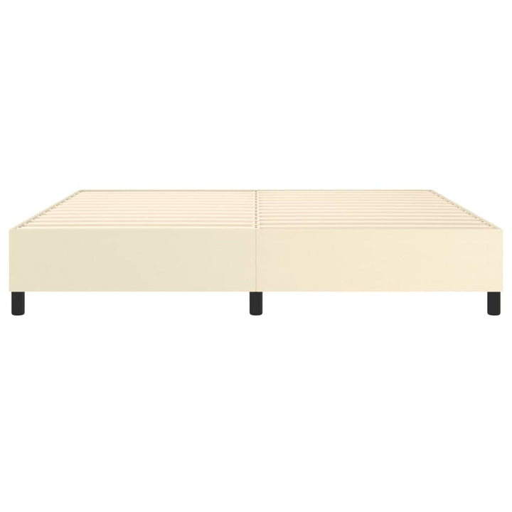 Boxspring sengeramme 200x200 cm kunstlæder cremefarvet