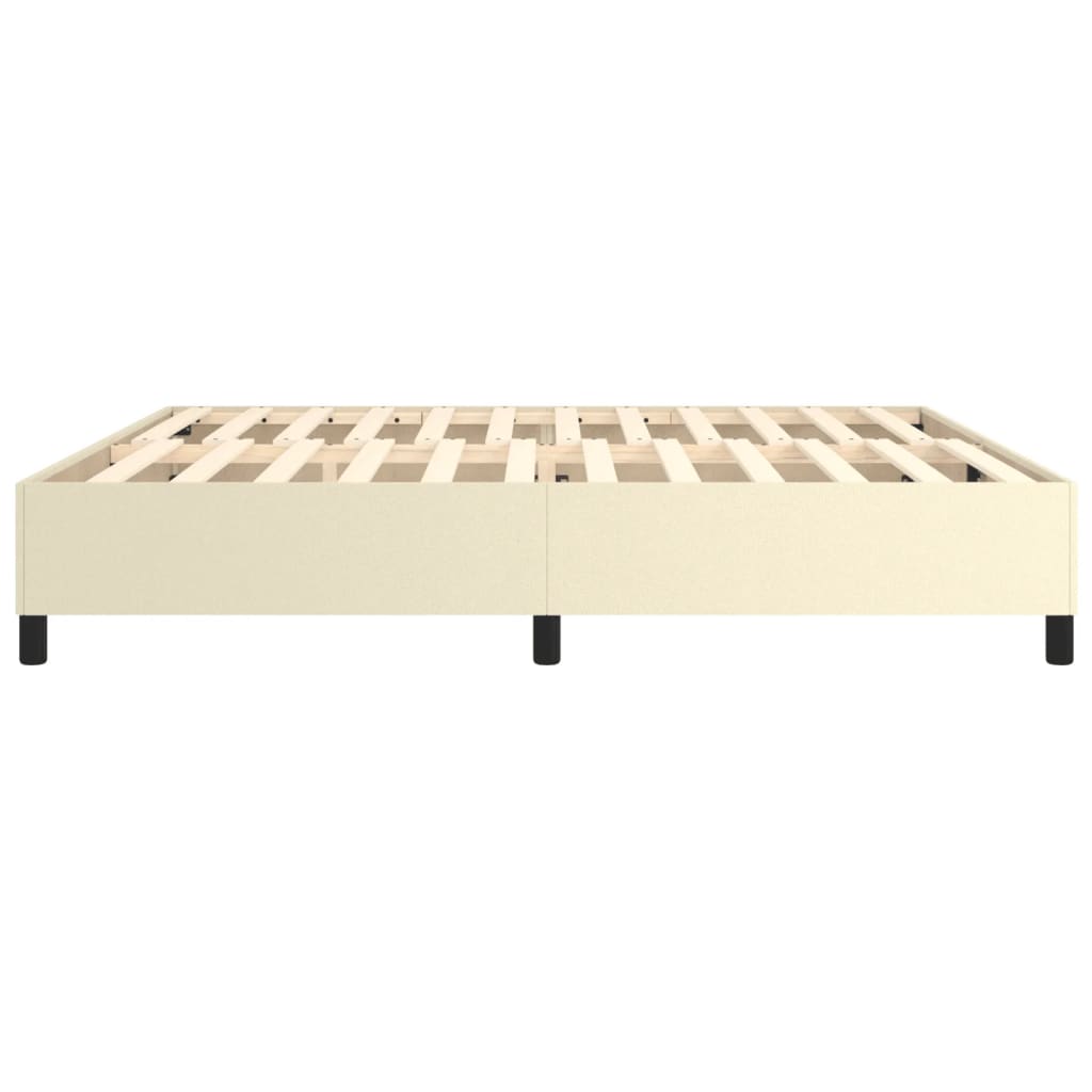 Boxspring sengeramme 200x200 cm kunstlæder cremefarvet