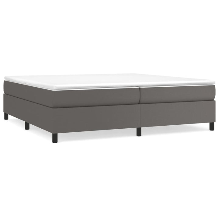 Boxspring sengeramme 200x200 cm kunstlæder grå
