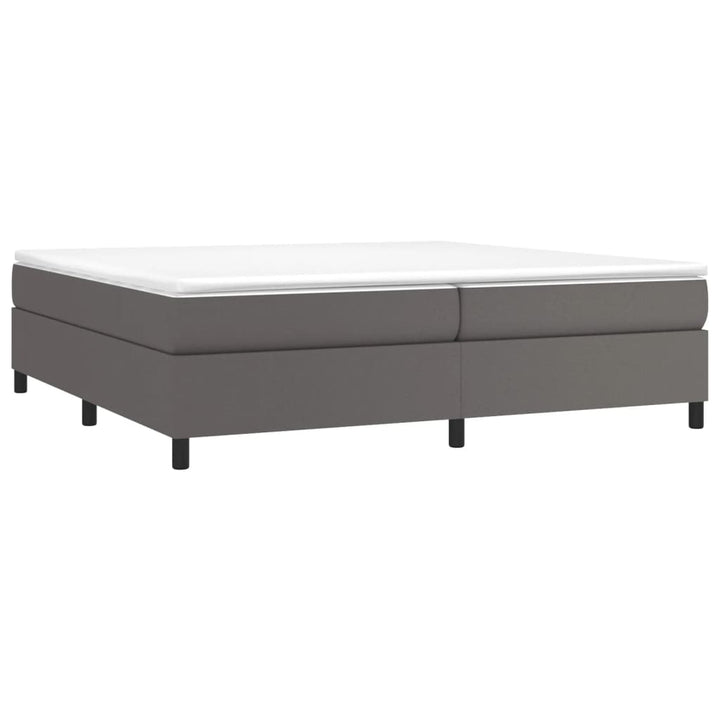 Boxspring sengeramme 200x200 cm kunstlæder grå