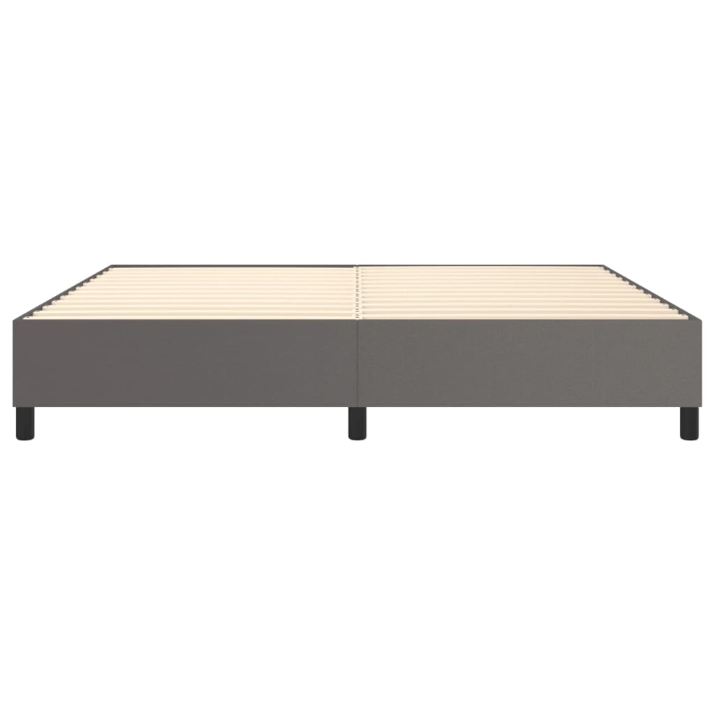 Boxspring sengeramme 200x200 cm kunstlæder grå
