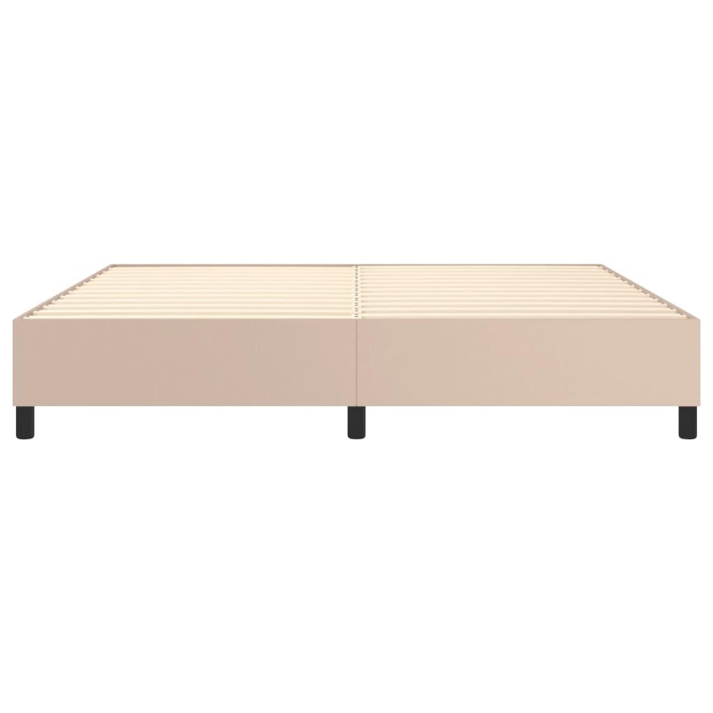 Boxspring sengeramme 200x200 cm kunstlæder cappuccinofarvet