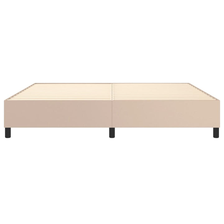 Boxspring sengeramme 200x200 cm kunstlæder cappuccinofarvet