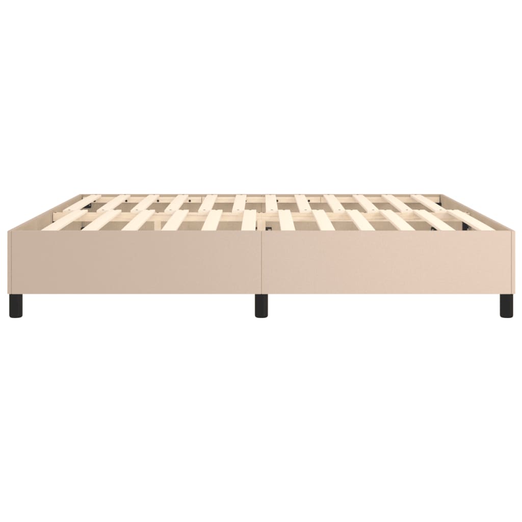 Boxspring sengeramme 200x200 cm kunstlæder cappuccinofarvet
