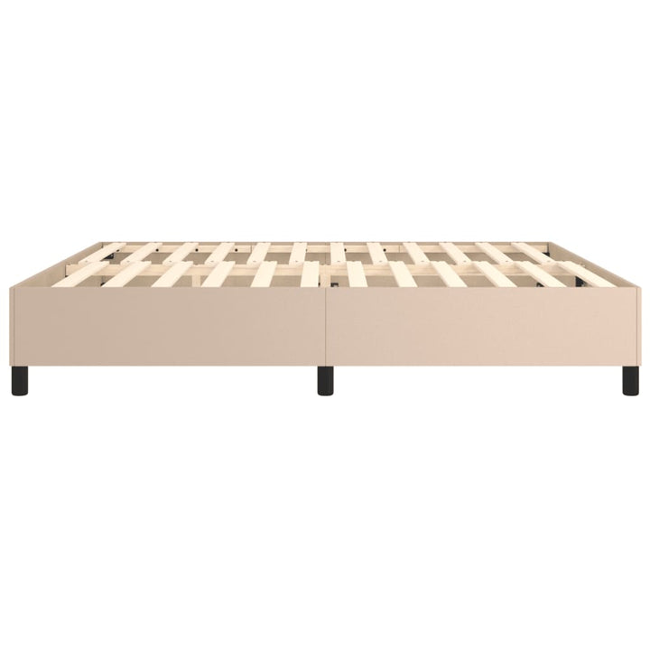 Boxspring sengeramme 200x200 cm kunstlæder cappuccinofarvet