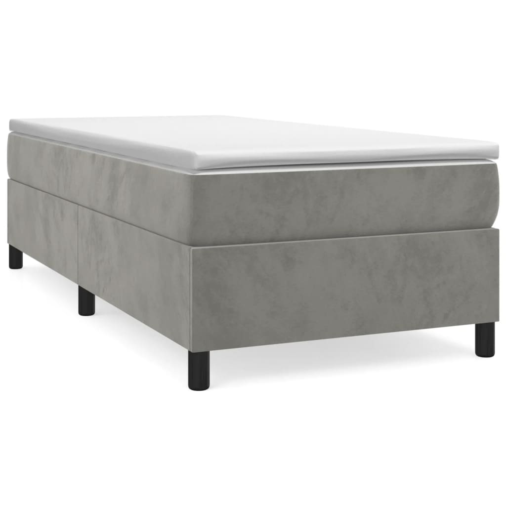 Boxspring sengeramme Lysegrå 80x200 cm Fløjl