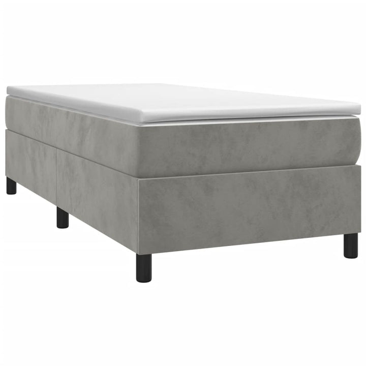 Boxspring sengeramme Lysegrå 80x200 cm Fløjl