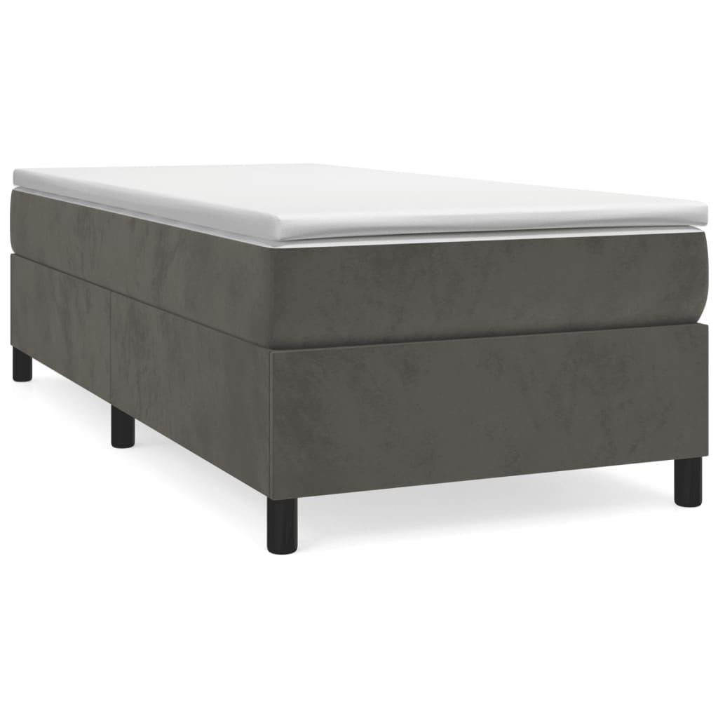 Boxspring sengeramme Mørkegrå 80x200 cm Fløjl
