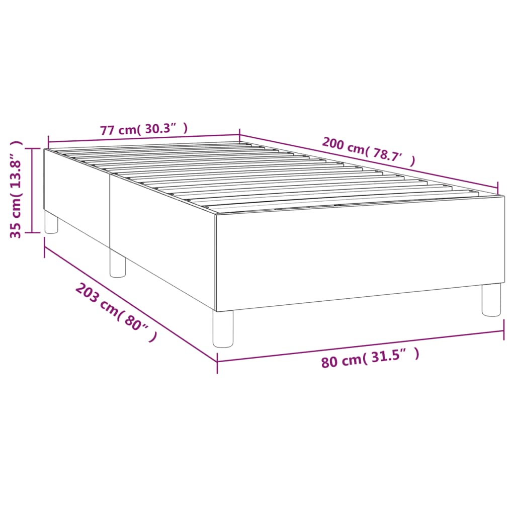 Boxspring sengeramme 80x200 cm fløjl sort