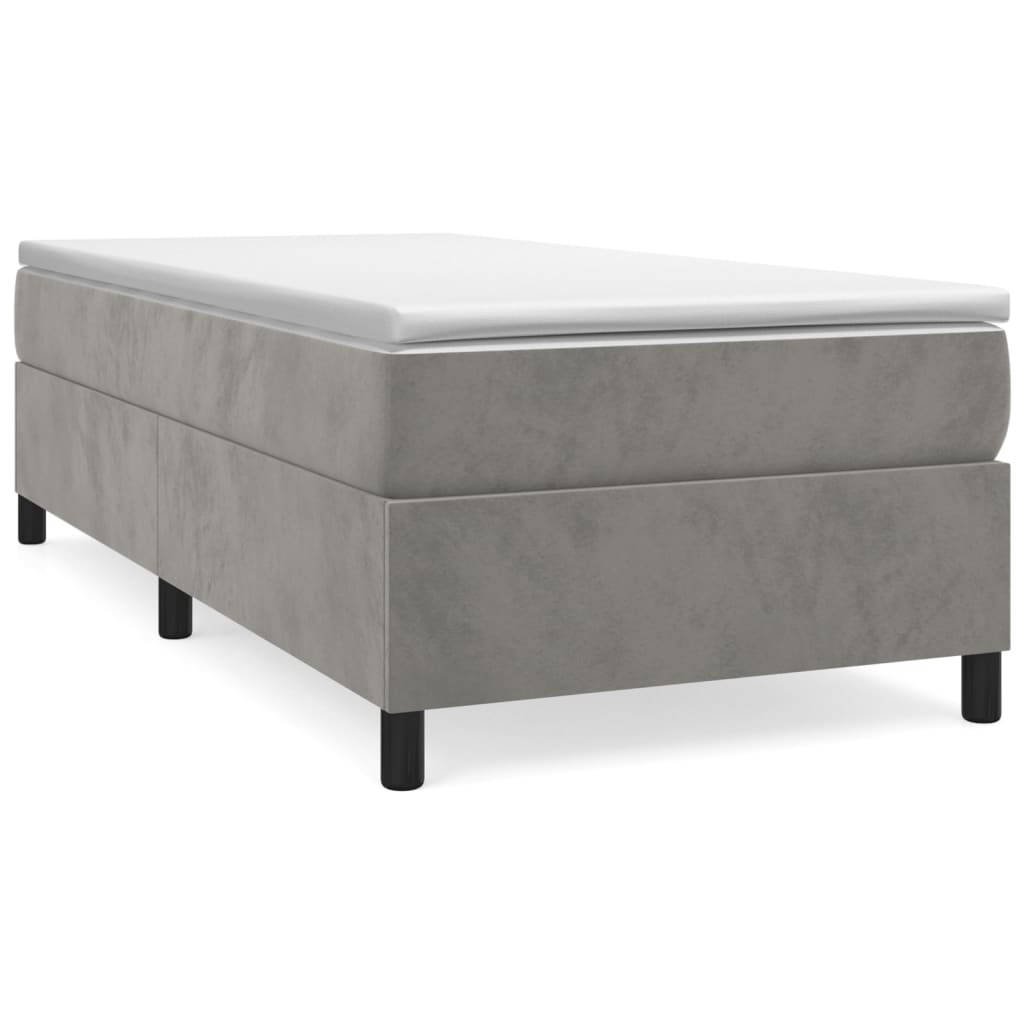 Boxspring sengeramme Lysegrå 90x190 cm Fløjl