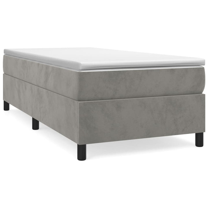Boxspring sengeramme Lysegrå 90x190 cm Fløjl
