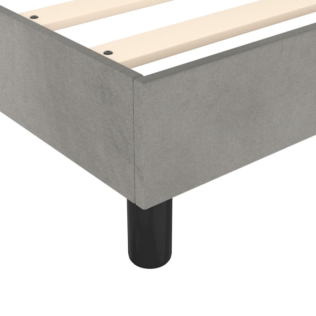 Boxspring sengeramme Lysegrå 90x190 cm Fløjl