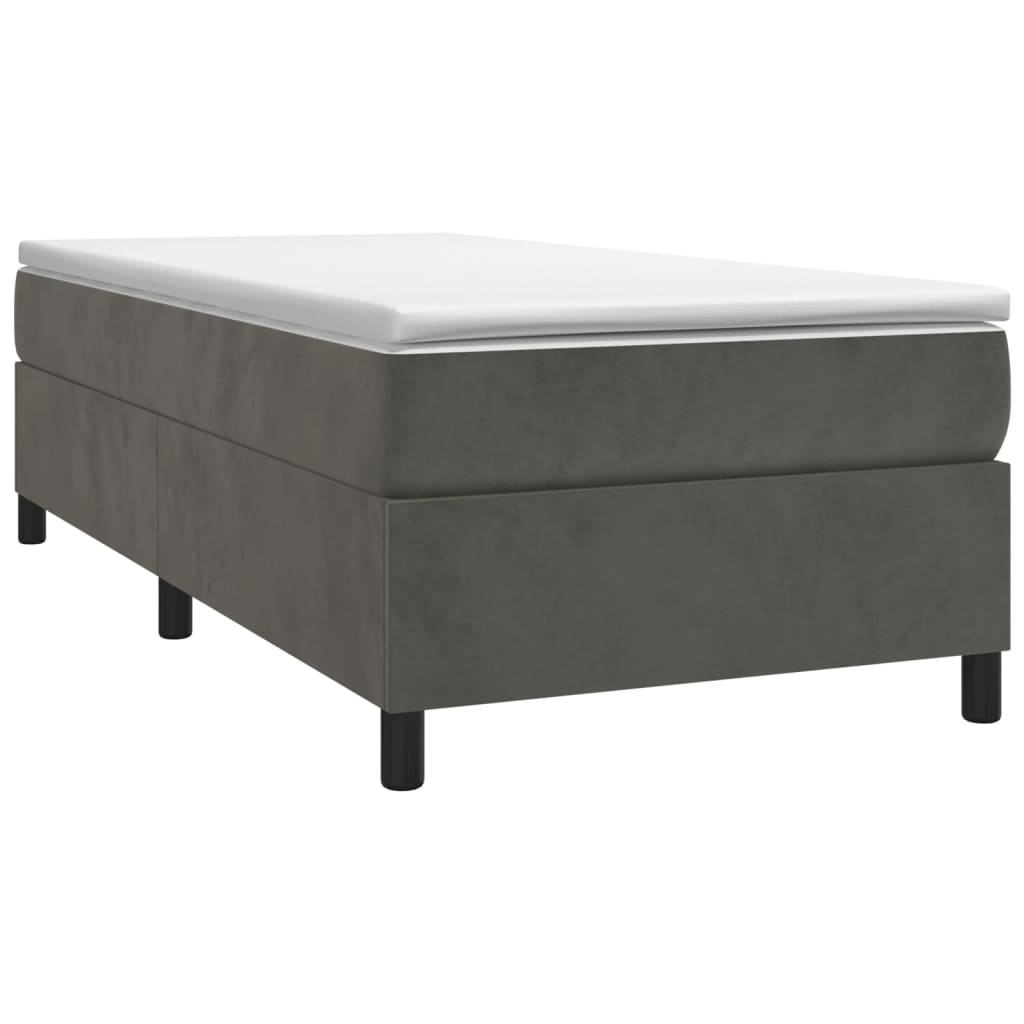 Boxspring sengeramme Mørkegrå 90x190 cm Fløjl