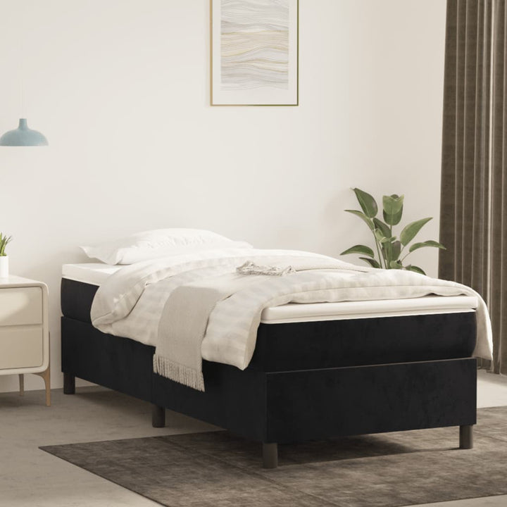 Boxspring sengeramme 90x190 cm fløjl sort