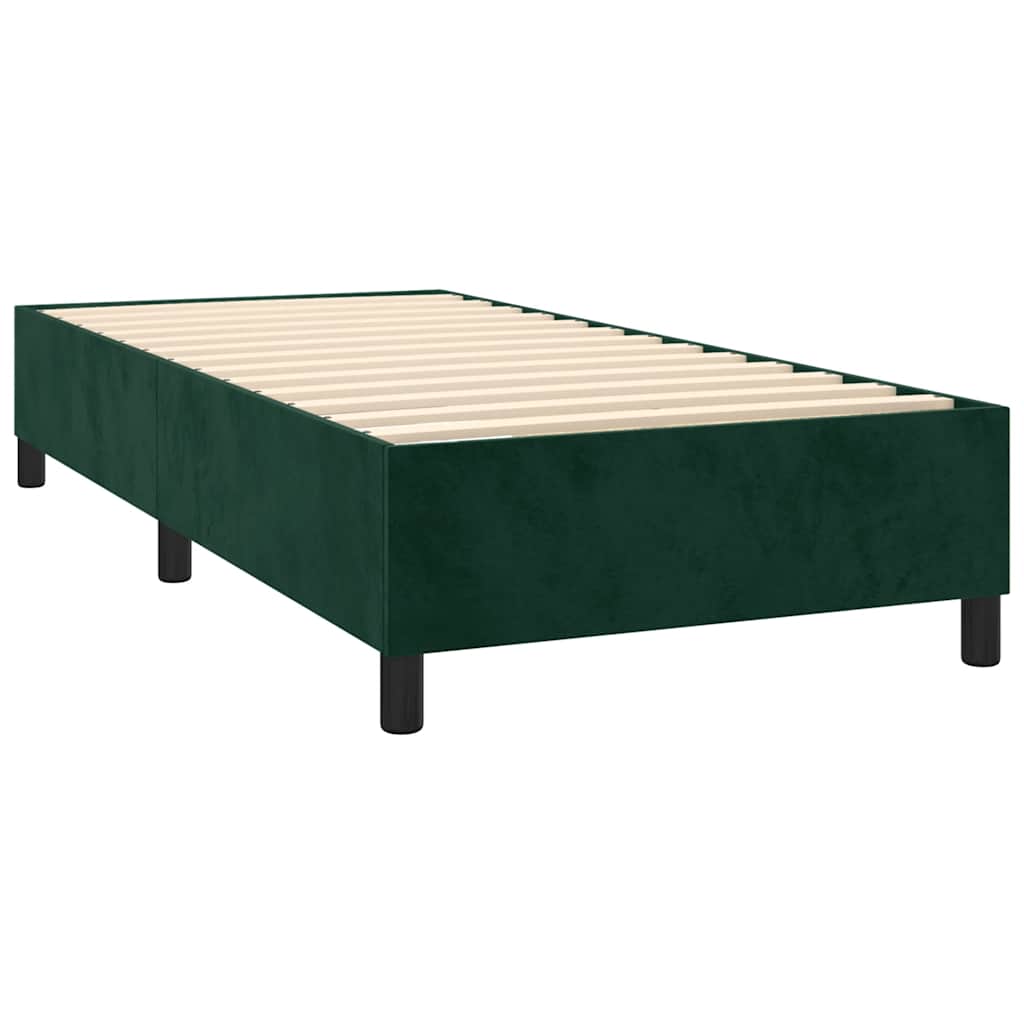 Boxspring sengeramme Mørkegrøn 90x190 cm Fløjl