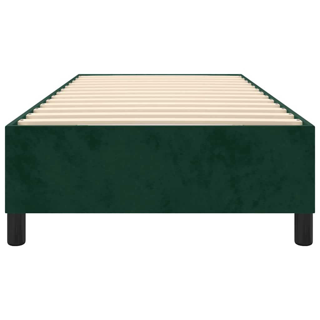 Boxspring sengeramme Mørkegrøn 90x190 cm Fløjl