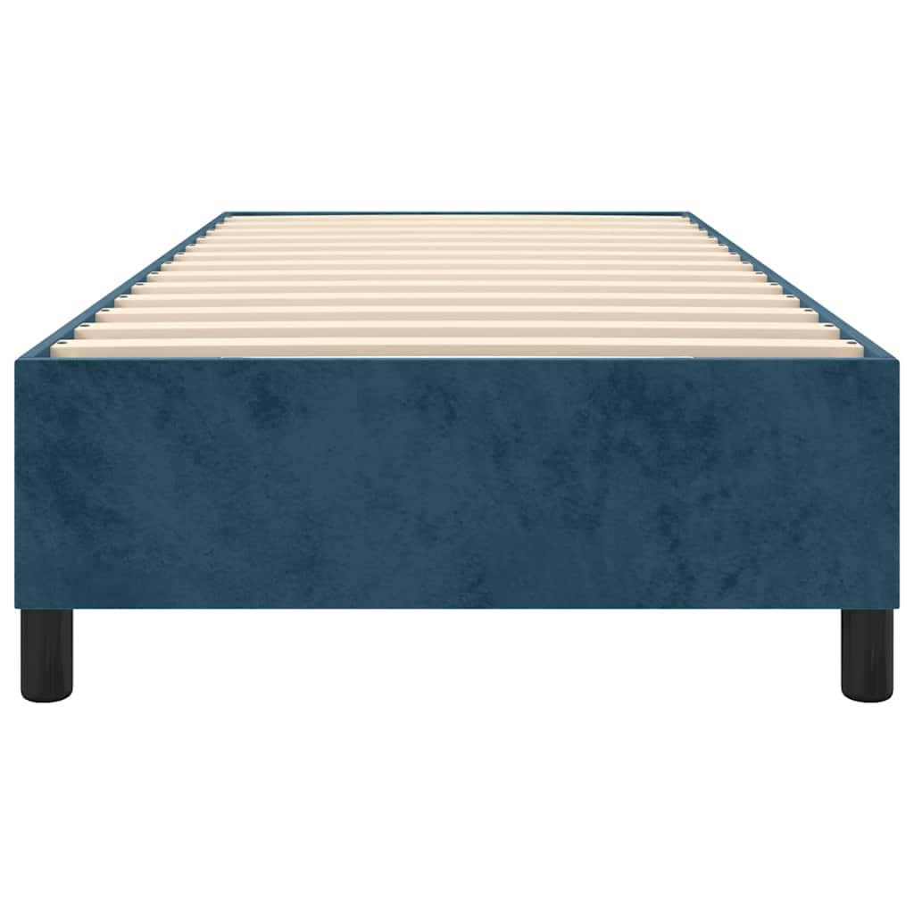 Boxspring sengeramme Mørkeblå 90x190 cm Fløjl
