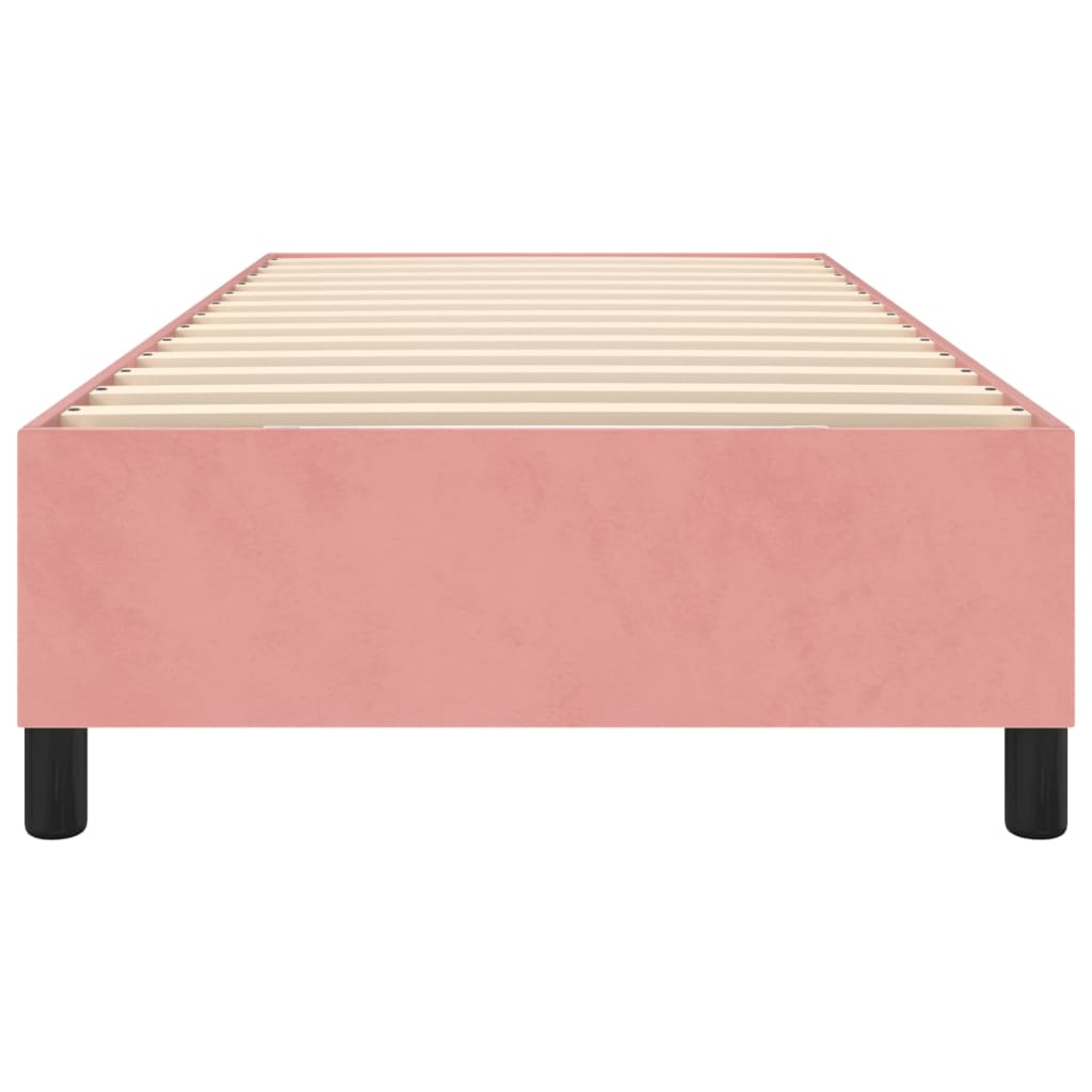 Boxspring sengeramme 90x190 cm fløjl pink