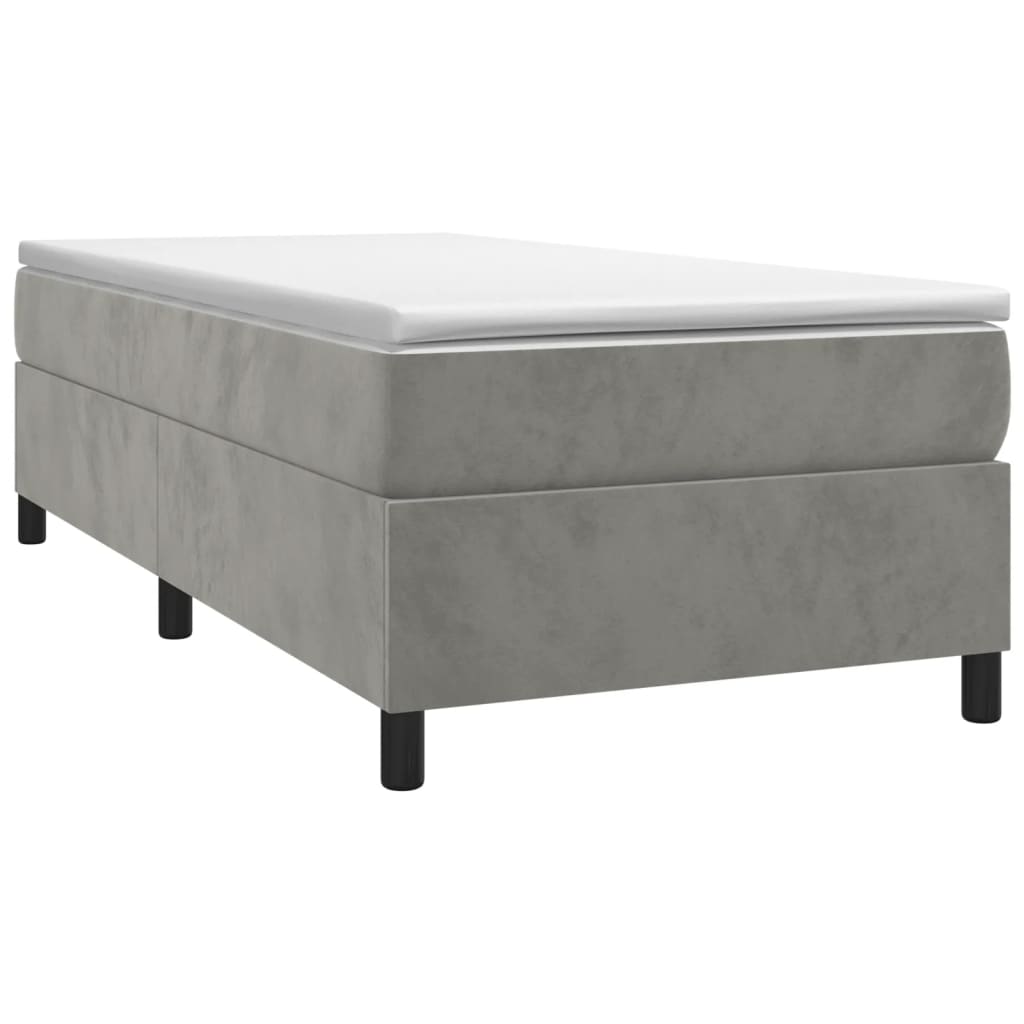 Boxspring sengeramme Lysegrå 90x200 cm Fløjl
