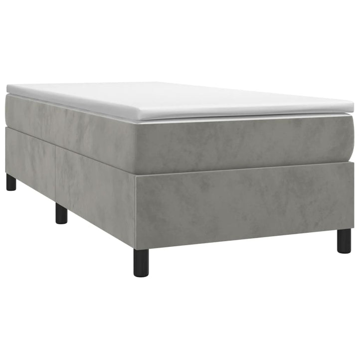 Boxspring sengeramme Lysegrå 90x200 cm Fløjl