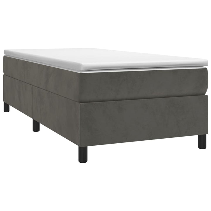 Boxspring sengeramme Mørkegrå 90x200 cm Fløjl