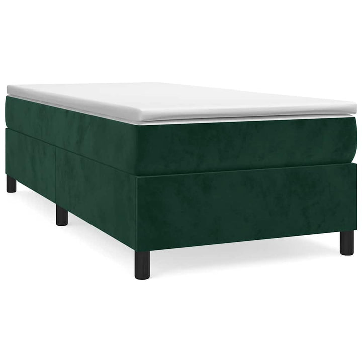 Boxspring sengeramme Mørkegrøn 90x200 cm Fløjl