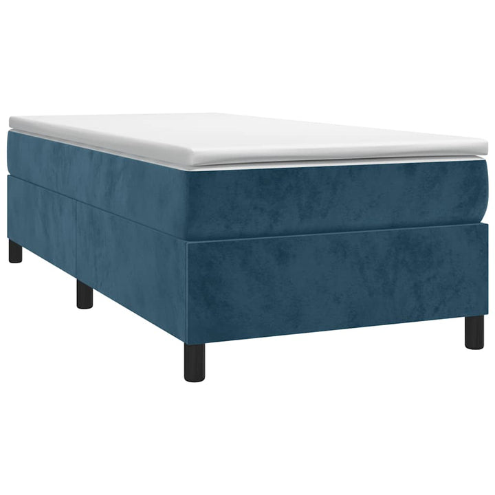 Boxspring sengeramme Mørkeblå 90x200 cm Fløjl