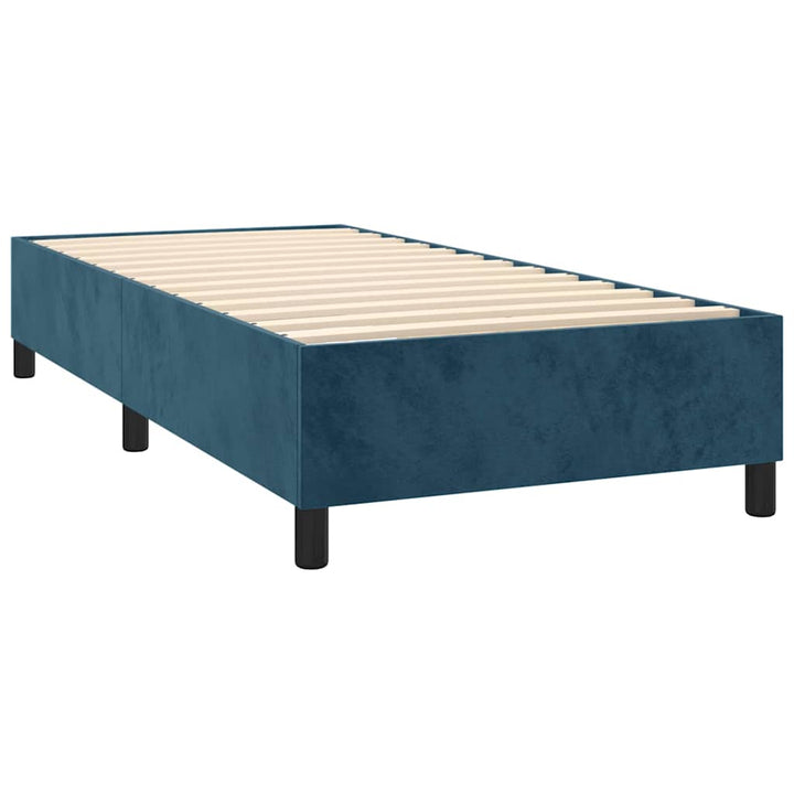 Boxspring sengeramme Mørkeblå 90x200 cm Fløjl