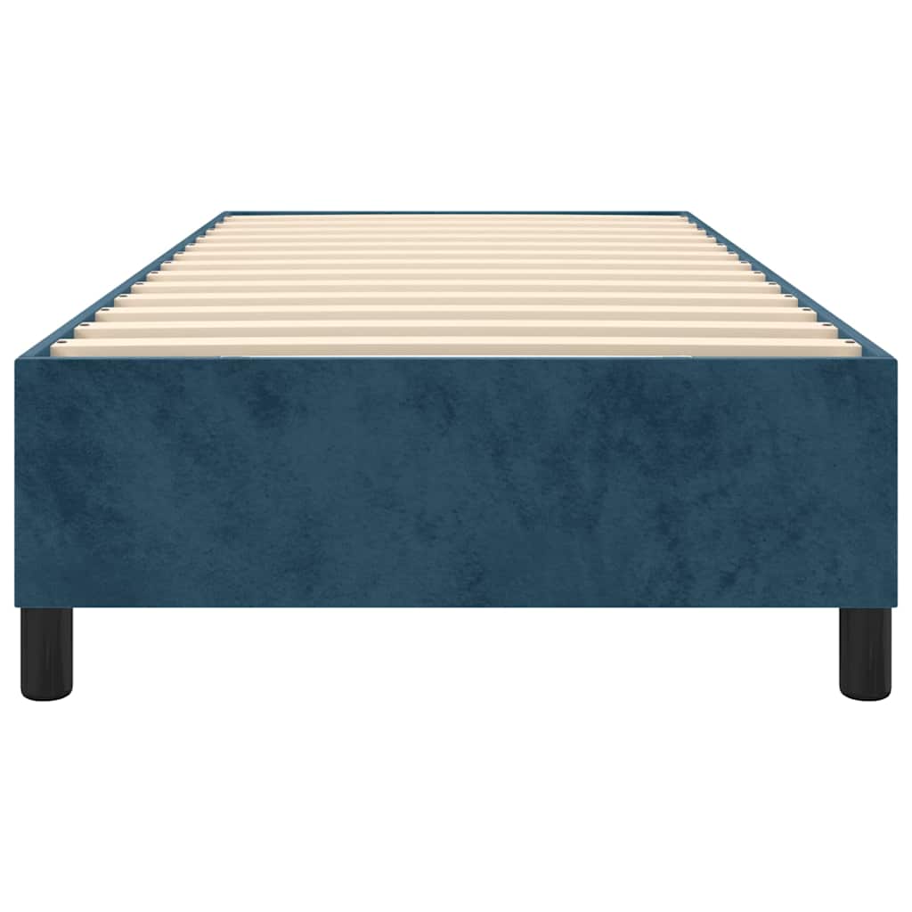 Boxspring sengeramme Mørkeblå 90x200 cm Fløjl