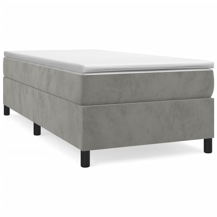Boxspring sengeramme Lysegrå 100x200 cm Fløjl