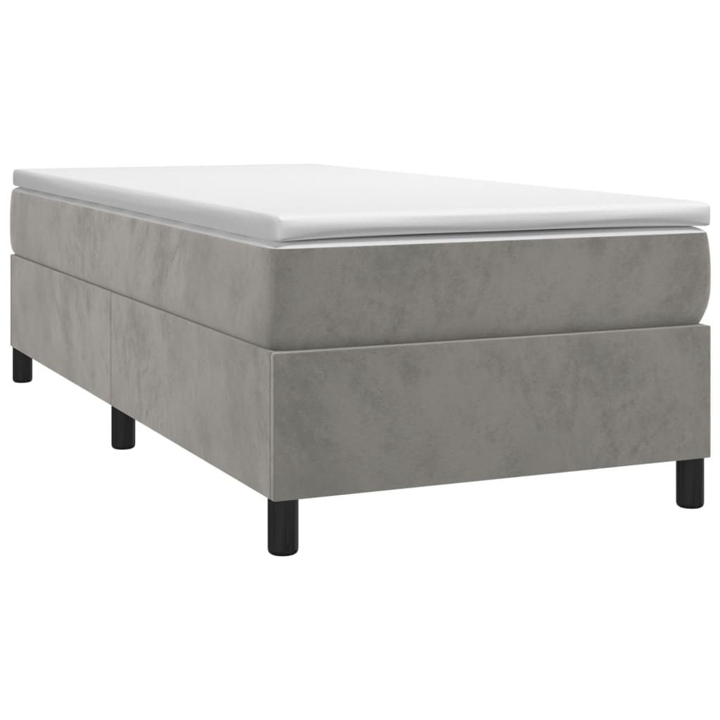 Boxspring sengeramme Lysegrå 100x200 cm Fløjl