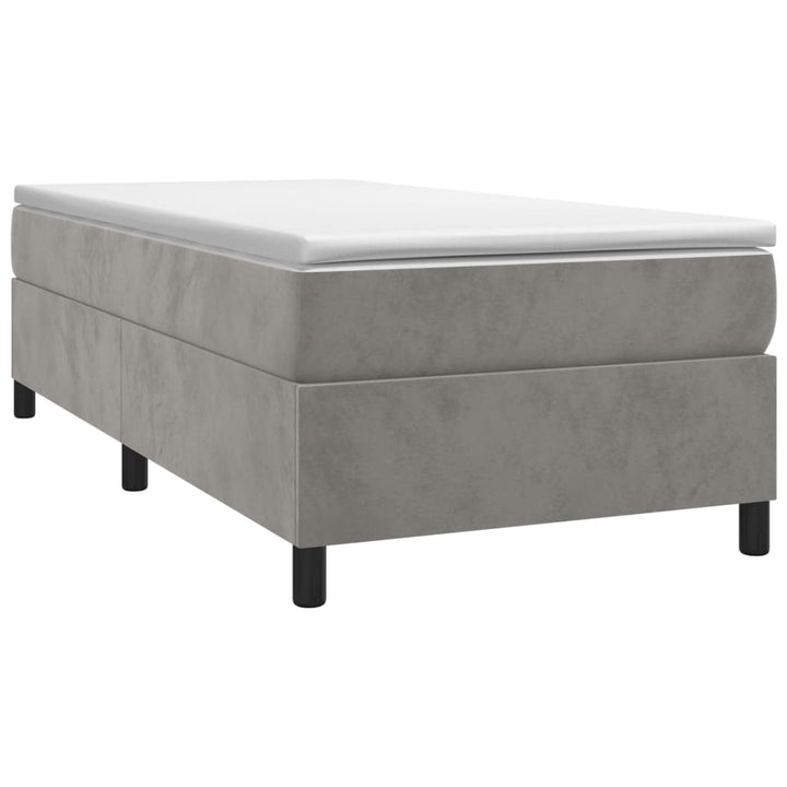 Boxspring sengeramme Lysegrå 100x200 cm Fløjl
