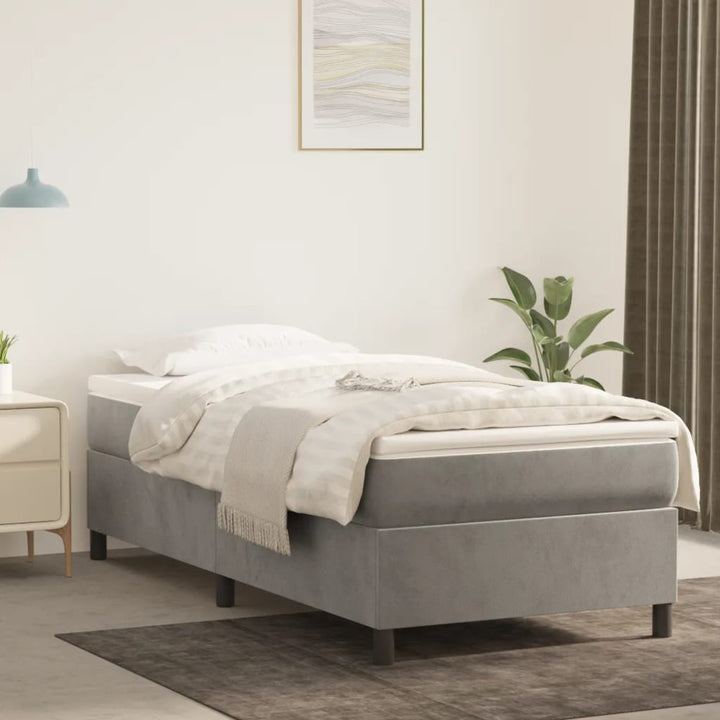 Boxspring sengeramme Lysegrå 100x200 cm Fløjl