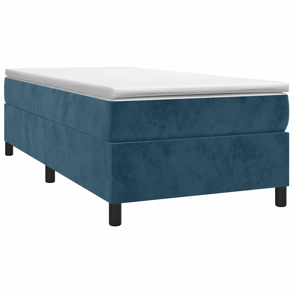 Boxspring sengeramme Mørkeblå 100x200 cm Fløjl