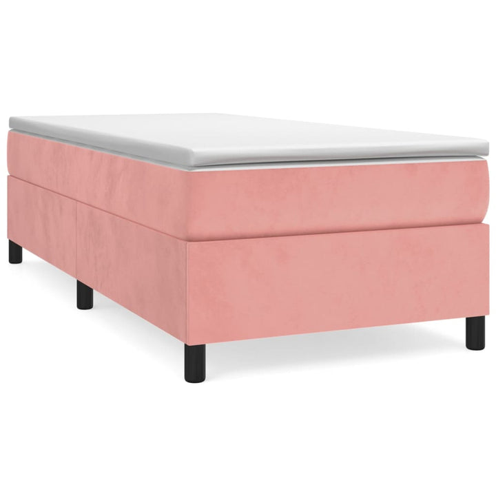 Boxspring sengeramme 100x200 cm fløjl pink