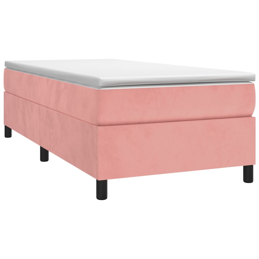 Boxspring sengeramme 100x200 cm fløjl pink