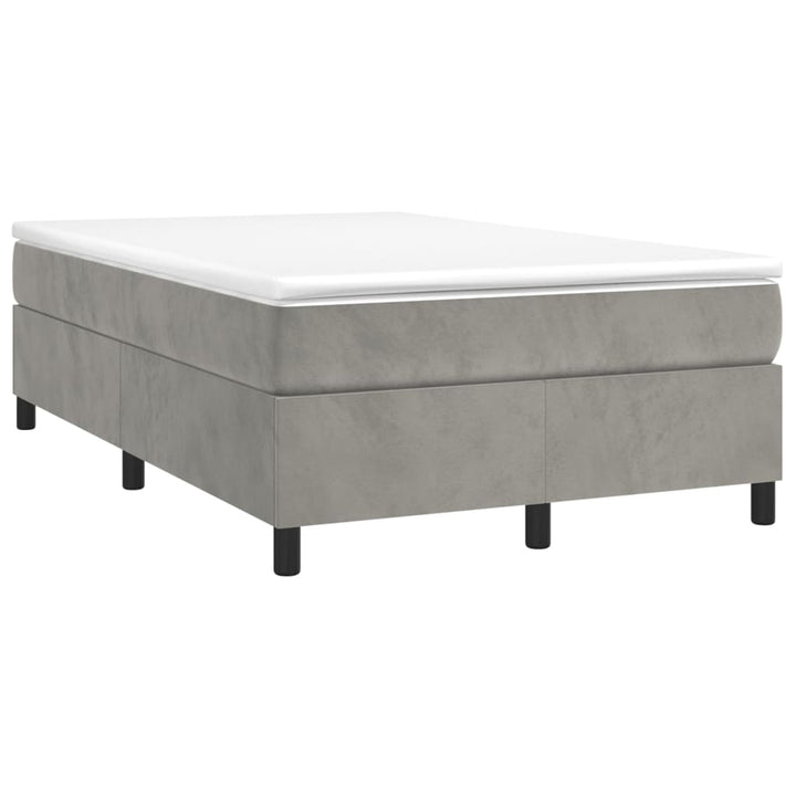 Boxspring sengeramme Lysegrå 120x200 cm Fløjl