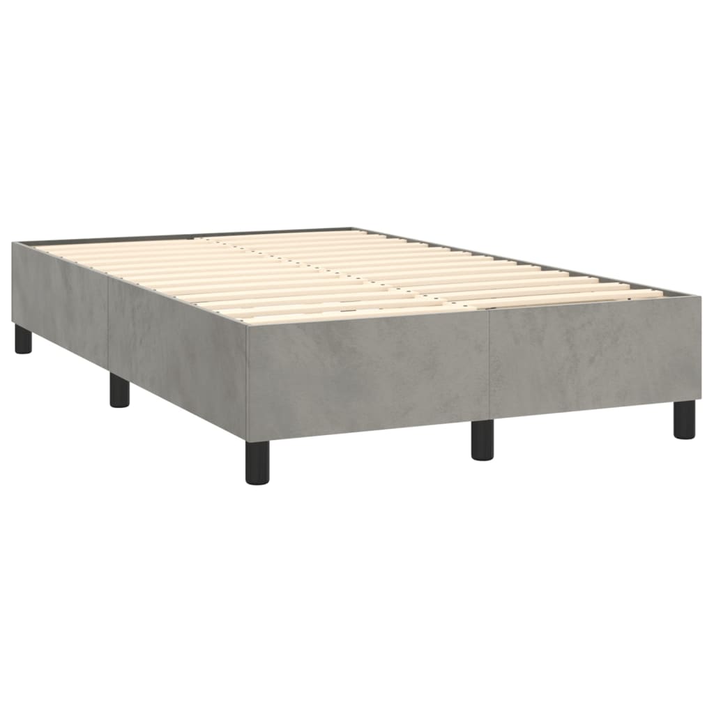 Boxspring sengeramme Lysegrå 120x200 cm Fløjl