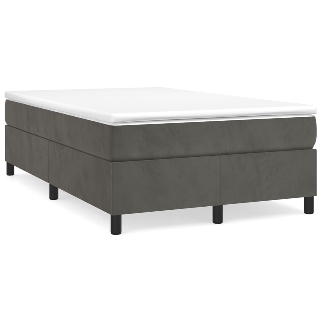 Boxspring sengeramme Mørkegrå 120x200 cm Fløjl