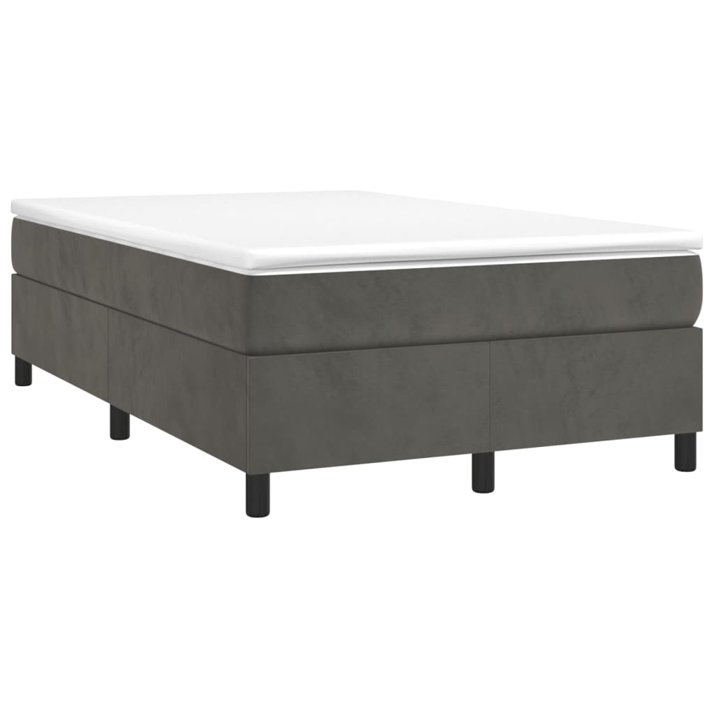 Boxspring sengeramme Mørkegrå 120x200 cm Fløjl