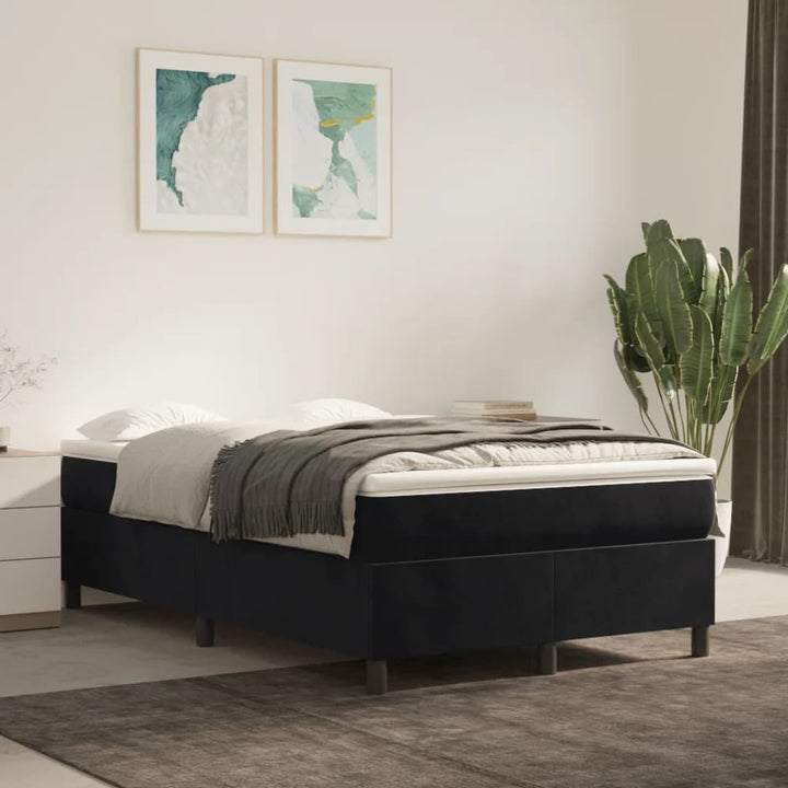 Boxspring sengeramme Sort 120x200 cm Fløjl