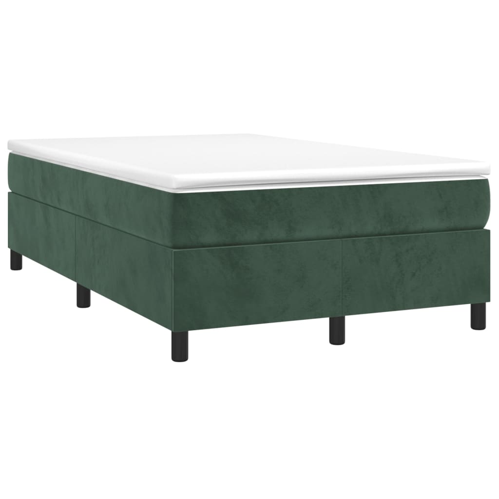 Boxspring sengeramme Mørkegrøn 120x200 cm Fløjl